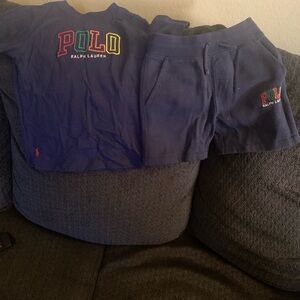 Ralph Lauren Navy Short Sleeve Logo Set with Multicolor POLO